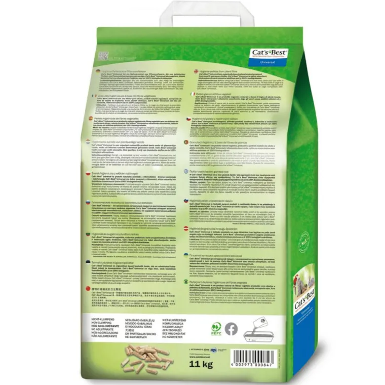 CAT'S BEST Litière végétale non-agglomérante pour chat, oiseau et rongeur Cat’s Best Universal 20 L - 11 kg