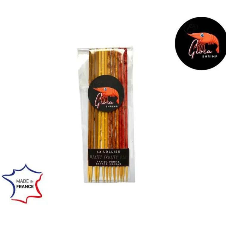 GIOIASHRIMP Lollies mixtes fruités bio pour les crevettes d'aquarium – sachet de 12