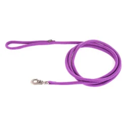 MARTIN SELLIER Longe ronde pour chien coloris mauve 1,3 cm x 3 m