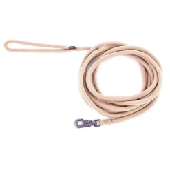 MARTIN SELLIER Longe ronde pour chien coloris beige 1,3 cm x 5 m