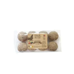 GRAIN DE VIE Lot de 8 boules de graisse aux fruits et baies pour oiseaux - 720 g