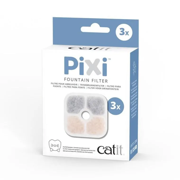 CATIT Lot de 3 filtres coloris blanc pour la fontaine à eau pour chat Pixi