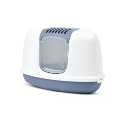 SAVIC Maison de toilette d'angle pour chat Nestor Corner gris