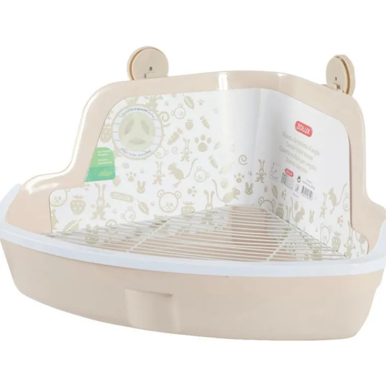 ZOLUX Maison de toilette d'angle pour les rongeurs coloris beige – 33 x 42 x 20,5 cm