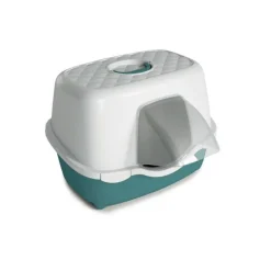 ZOLUX Maison de toilette pour chat verte avec auvent Smart - 54,4 x 56 x 39 cm