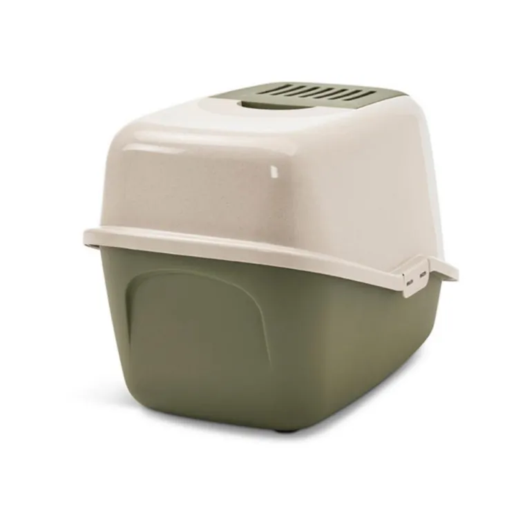 SAVIC Maison de toilette pour chat Nestor Happy Planet coloris vert en plastique - 56 x 39 x 38,5 cm