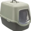 TRIXIE Maison de toilette pour chat coloris gris et vert avec couvercle recyclé Vico - 40 x 40 x 56 cm
