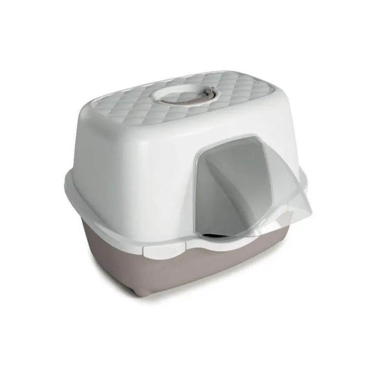 ZOLUX Maison de toilette pour chat taupe avec auvent Smart - 54,4 x 56 x 39 cm