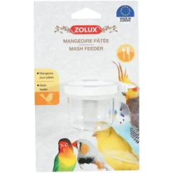 ZOLUX Mangeoire à pâtée pour les oiseaux en plastique coloris transparent - 5,5 x 7 x 4,5 cm