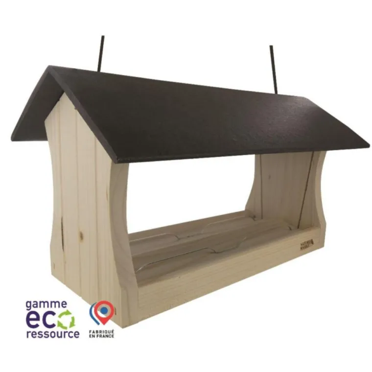 NATURES MARKET Mangeoire la graineterie en bois 34 x 19 x 20 cm