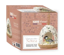 HAMIFORM Mangeoire pour oiseaux du ciel à suspendre en céramique coloris beige Novéa - 18 x 4,5 x 18 cm
