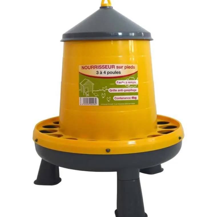 DISTRIGALLI Mangeoire trémie sur pieds de 4 kg pour 3 à 4 poules