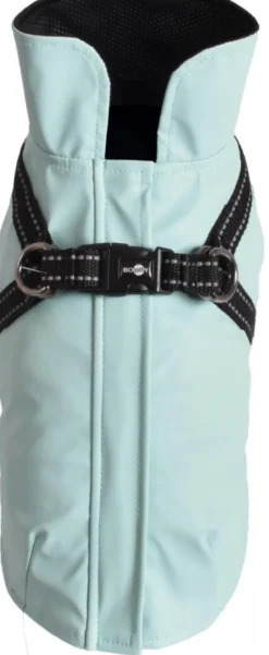 BOBBY Manteau pour chien coloris bleu glacier avec harnais intégré Tom - Taille 38M