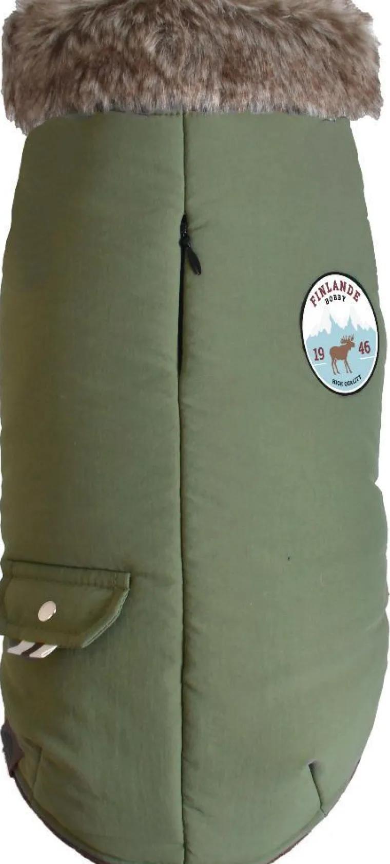 BOBBY Manteau pour chien coloris vert de gris Finlande - Taille 40M