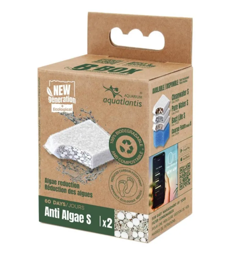 AQUATLANTIS Masses filtrantes pour aquarium coloris blanc B-Box anti-algues - Taille S x 2