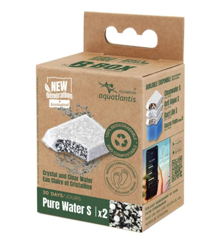 AQUATLANTIS Masses filtrantes pour aquarium coloris blanc B-Box pure water charbon actif - Taille S x 2