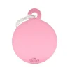 MYFAMILY Médaille basic grand cercle pour chien en aluminium rose