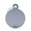 MYFAMILY Médaille basic grand cercle pour chien en aluminium gris