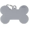 MYFAMILY Médaille basic os XL pour chien en aluminium gris