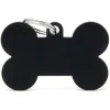 MYFAMILY Médaille basic os XL pour chien en aluminium noir