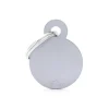 MYFAMILY Médaille basic petit cercle pour chien en aluminium gris