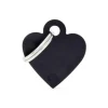MYFAMILY Médaille basic petit cœur pour chien en aluminium noir
