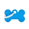 MYFAMILY Médaille basic petit os pour chien en aluminium bleu