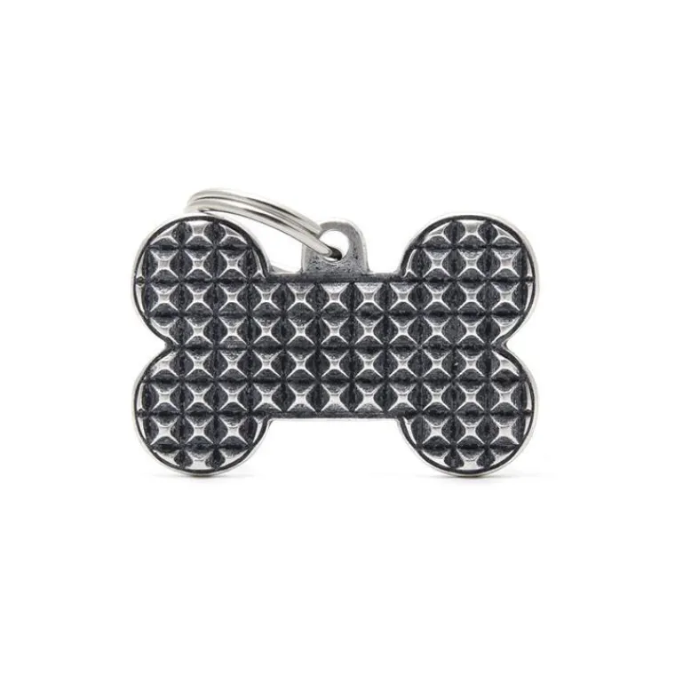 MYFAMILY Médaille bronx grand os pour chien décoration pyramides en métal