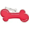 MYFAMILY Médaille classic os XL rouge pour chien en acier