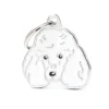 MYFAMILY Médaille friends pour caniche blanc en métal