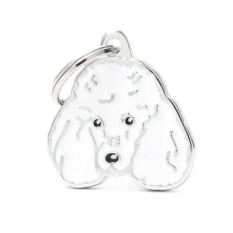 MYFAMILY Médaille friends pour caniche blanc en métal