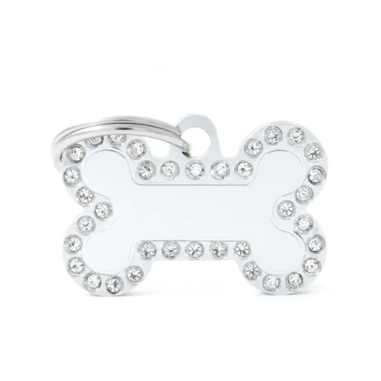 MYFAMILY Médaille glam petit os blanc