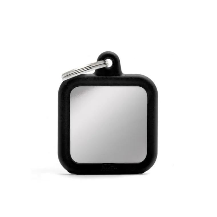 MYFAMILY Médaille hushtag carré métallisé en aluminium