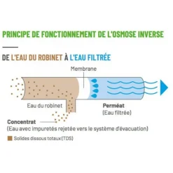 BLUE CORAL Membrane osmoseur 100 GPD, capacité élevée 380L/J - AQUAPRO