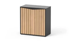 AQUATLANTIS Meuble d'aquarium lame coloris bois noir 2 portes Prestige 80 - 80 x 35 x 83 cm