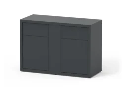 AQUATLANTIS Meuble pour aquarium en bois coloris gris foncé 2 portes Sublime Ultra 120 - 120 x 50 x 83 cm