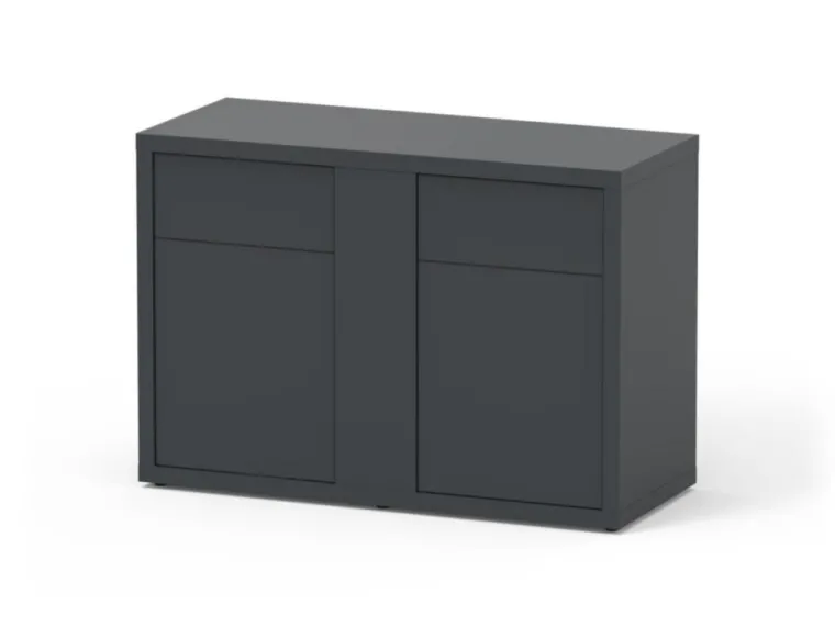AQUATLANTIS Meuble pour aquarium en bois coloris gris foncé 2 portes Sublime Ultra 120 - 120 x 50 x 83 cm