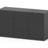 AQUATLANTIS Meuble pour aquarium en bois coloris noir 3 portes Sublime Ultra 150 - 150 x 50 x 83 cm