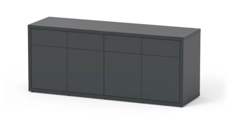 AQUATLANTIS Meuble pour aquarium en bois coloris gris foncé 4 portes Sublime Ultra 200 - 200 x 60 x 83 cm