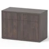 AQUATLANTIS Meuble pour aquarium en bois coloris chêne foncé 2 portes Sublime Ultra 120 - 120 x 60 x 83 cm