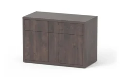 AQUATLANTIS Meuble pour aquarium en bois coloris chêne foncé 2 portes Sublime Ultra 120 - 120 x 60 x 83 cm