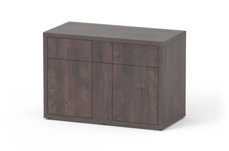 AQUATLANTIS Meuble pour aquarium en bois coloris chêne foncé 2 portes Sublime Ultra 120 - 120 x 60 x 83 cm