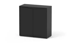 AQUATLANTIS Meuble pour aquarium en bois coloris noir 2 portes Prestige 80 - 80 x 35 x 83 cm