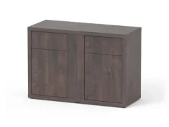 AQUATLANTIS Meuble pour aquarium en bois coloris chêne foncé 2 portes Sublime Ultra 120 - 120 x 50 x 83 cm