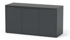 AQUATLANTIS Meuble pour aquarium en bois coloris gris 3 portes Volga 450 - 80 x 52,5 x 152,5 cm