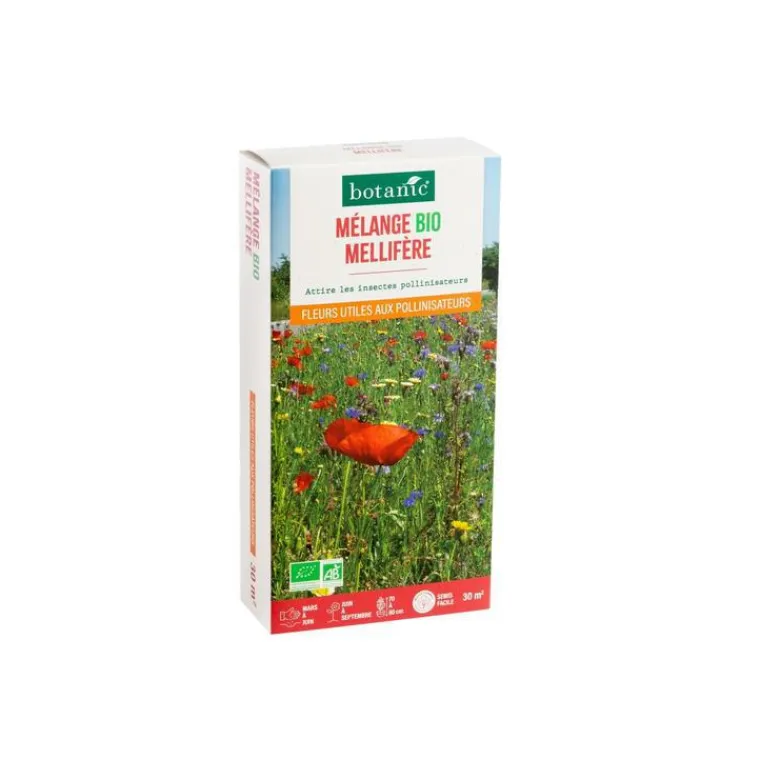 BOTANIC® Mélange de graines mellifères bio - graines à semer (30 m²)