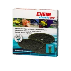 BLUE CORAL Mousses charbon actif pour filtre, lot de 3, EHEIM, modèle Classic 600