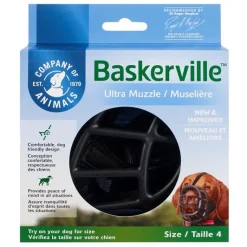 COMPANY OF ANIMALS Muselière pour chien noire caoutchouc thermoplastique Baskerville Ultra – Taille 4