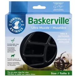 COMPANY OF ANIMALS Muselière pour chien noire caoutchouc thermoplastique Baskerville Ultra – Taille 5