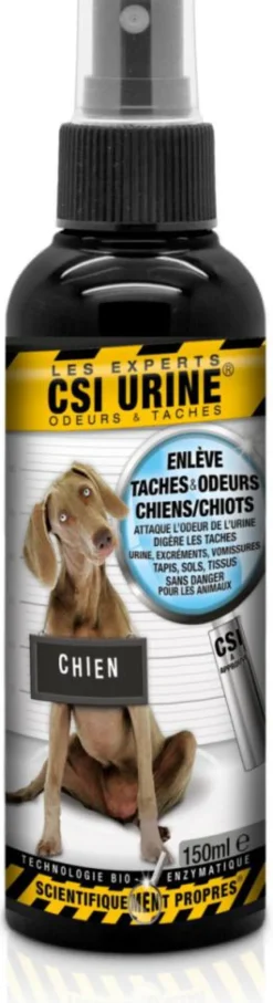 CSI URINE Nettoyant enzymatique urine pour chiot et chien enlève taches et odeurs - spray de 150 ml